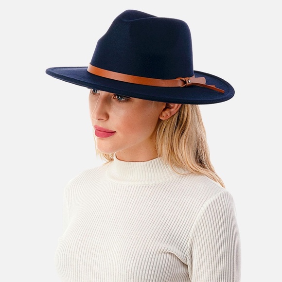 Boho Wide Brim Felt Panama Hat - Picture 4 of 5